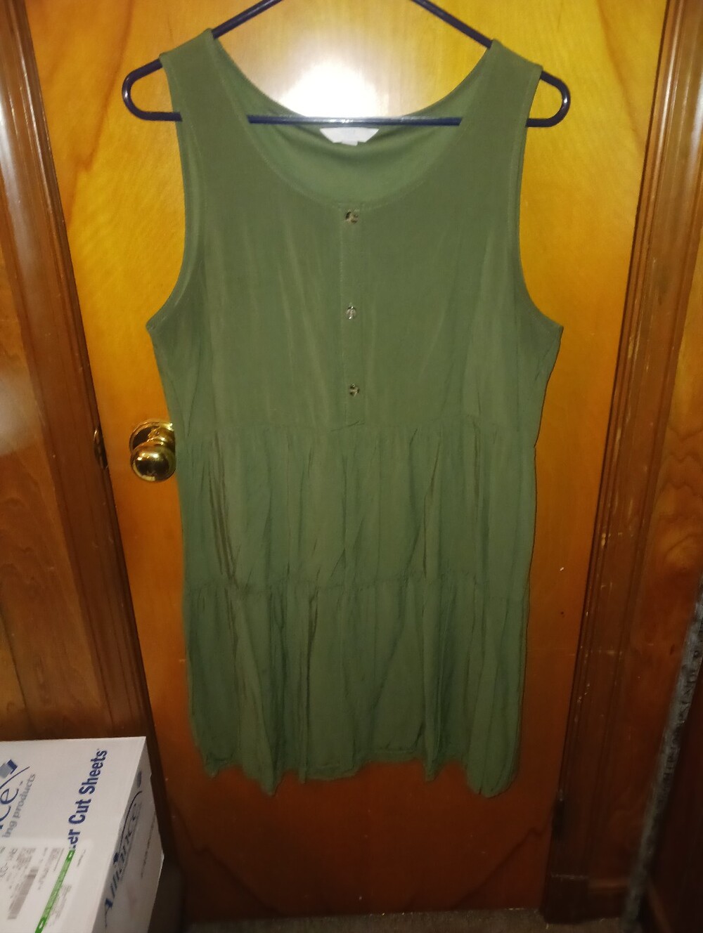 Olive Green Sleeveless Size Large Dress